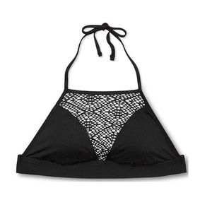 Trendy high neck crotchet bikini top!